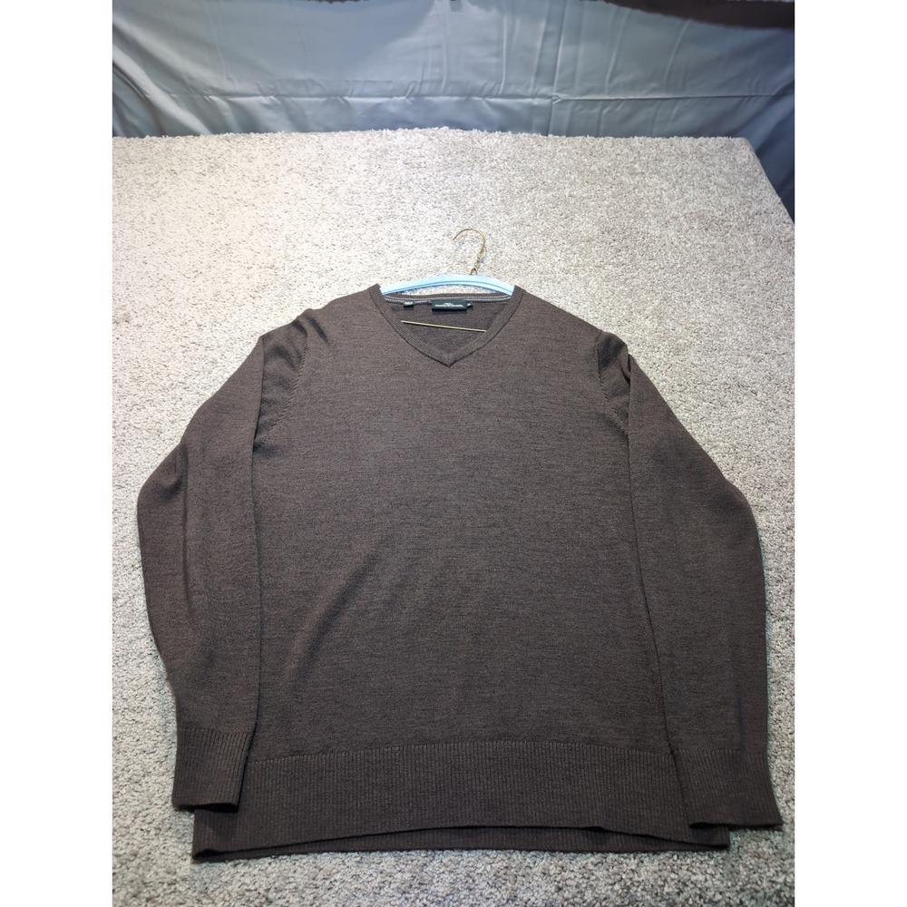 Rodd & Gunn Mens V-Neck Merino Wool Sweater Size M Brown Long Sleeve Classic Fit